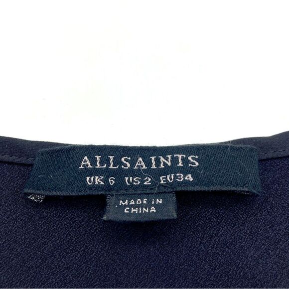 AllSaints Briony V-Neck Black Slip Dress 2-160/80A - Picture 13 of 13